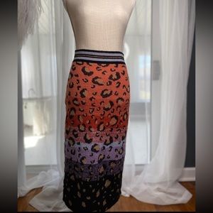Anthropologie Maeve Leopard print sweater skirt size small